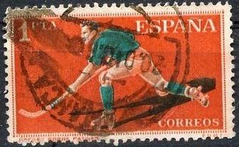 z vendido España 1960 1310 Sello º Deportes Hockey sobre patines 1p Timbre Espagne Spain Spagna 